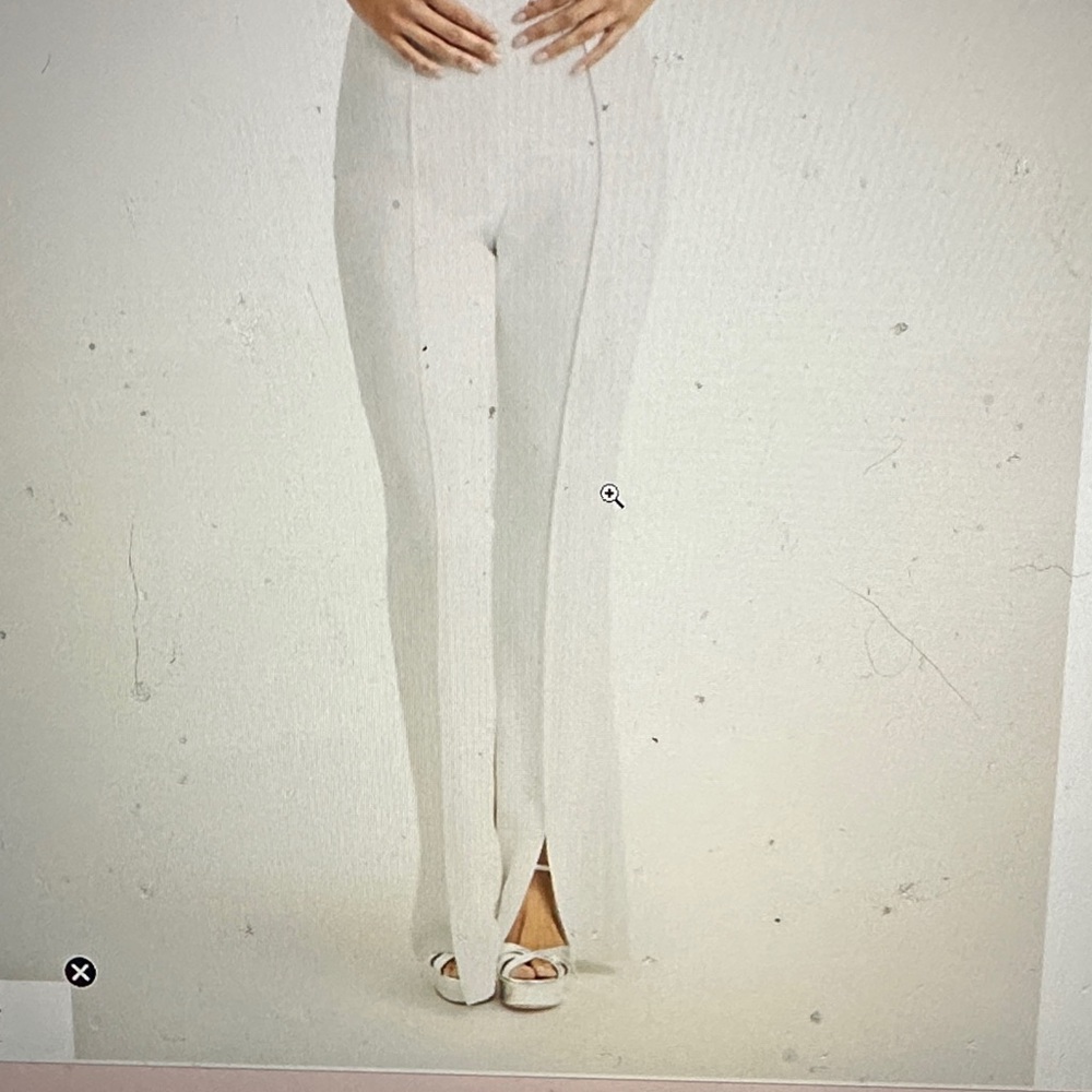 Cinq a Sept High-Waist White Split-Hem polyester blend Pants Size 00